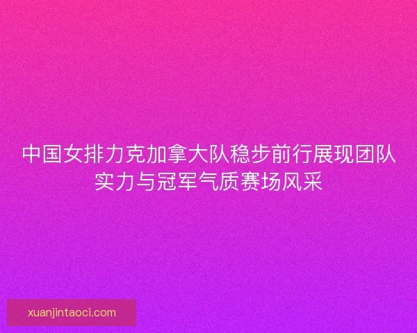 中国女排力克加拿大队稳步前行展现团队实力与冠军气质赛场风采